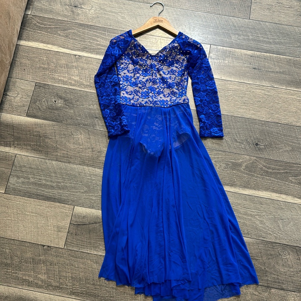 Royal blue dance costume child large